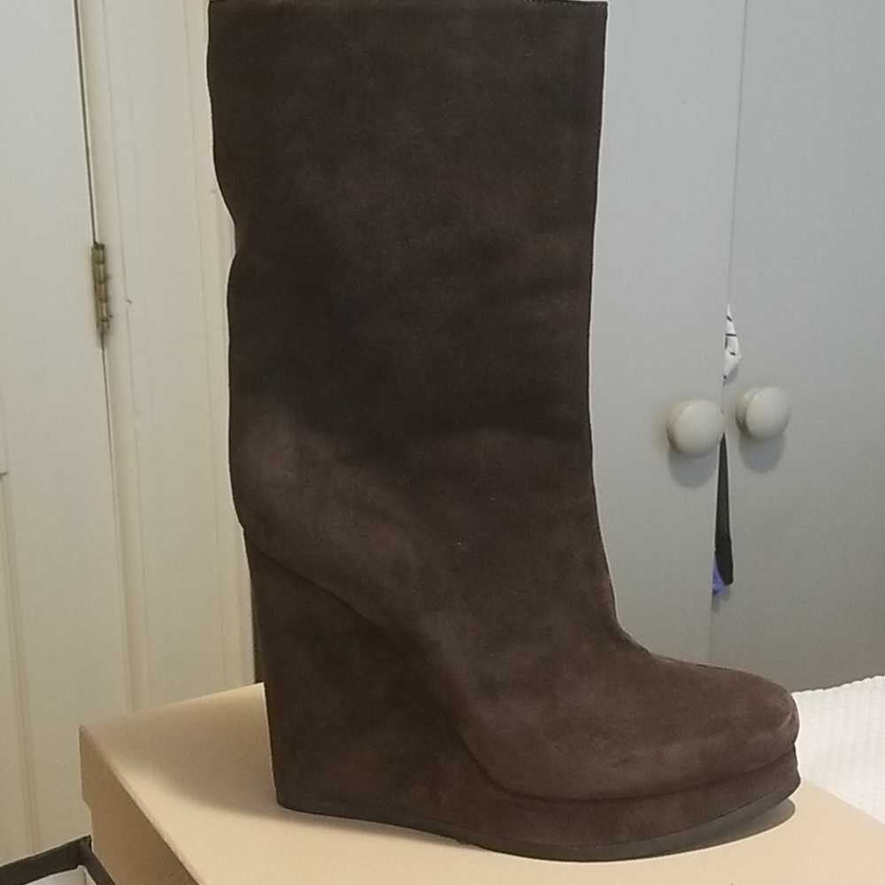 Jil Sanders Wedge Boots Dark Grey